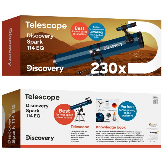 Telescopio Discovery Spark 114 EQ con libro