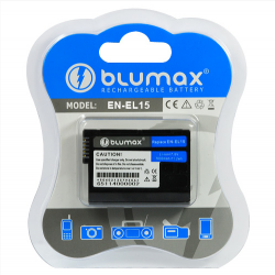 Batteria EN-EL15 ENEL15 Blumax 1600 mAh per fotocamere reflex Nikon D7000 D800 D600 Batteria EN-EL15 ENEL15 Blumax 1600 mAh per fotocamere reflex Nikon D7000 D800 D600