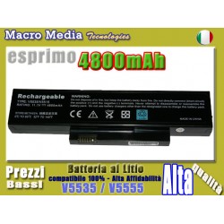 Batteria per notebook/laptop FUJITSU SIEMENS Esprimo Mobile V5515, V5515-T2130, V55150, V5535, V5555, V5535, V6515 4800 mAh