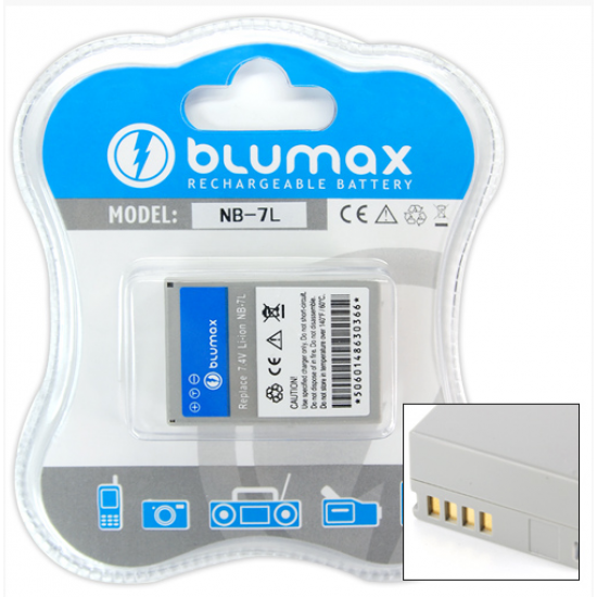 Blumax batteria compatibile per CANON NB-7L NB7L NB 7L 850 mAh