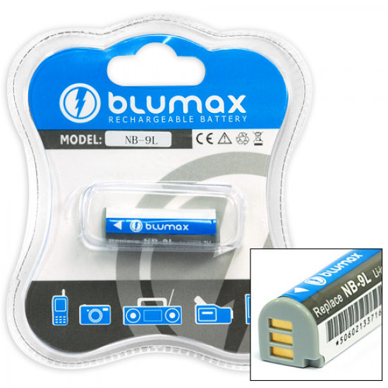 Blumax batteria compatibile per CANON NB-9L NB9L NB 9L 700 mAh