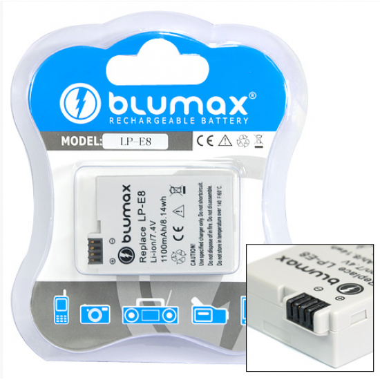 Blumax batteria per CANON LP-E8, LPE8, LP E8 per canon eos550D