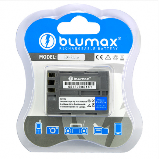 Blumax batteria per Nikon EN-EL3 e Li-Ion 1650mAh 7.4V